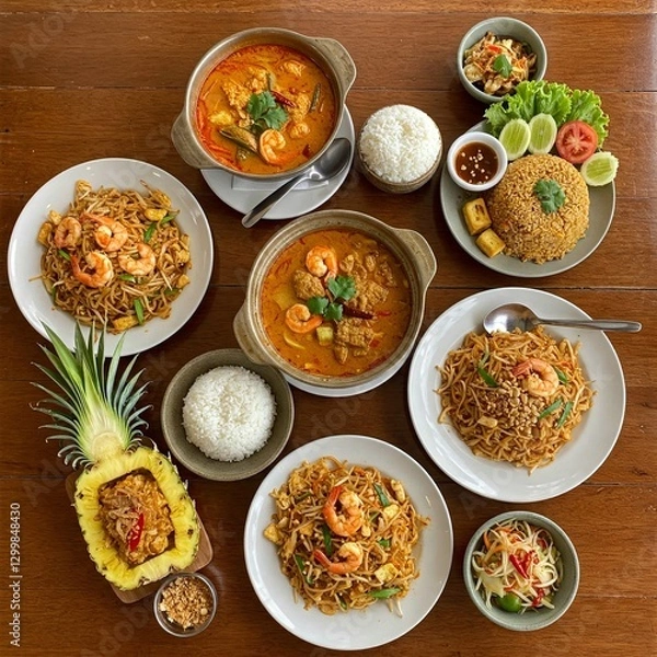 Obraz Authentic Thai Cuisine Spread
