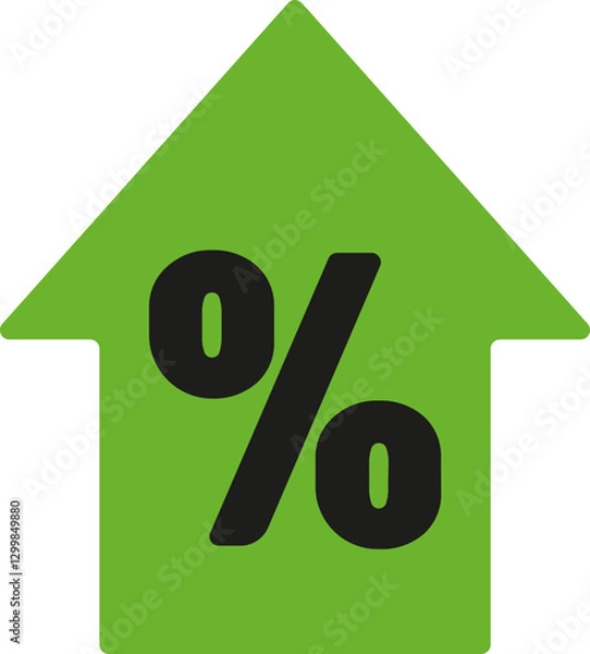 Obraz Percent up arrow icon – vector illustratio