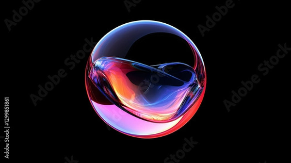 Fototapeta abstract 3d sphere on black
