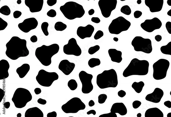 Obraz Cow Spots Pattern Graphic Seamless Black and White Design Backdrop