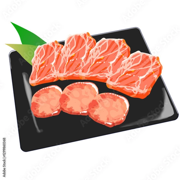 Fototapeta 焼肉_カルビ_イラスト