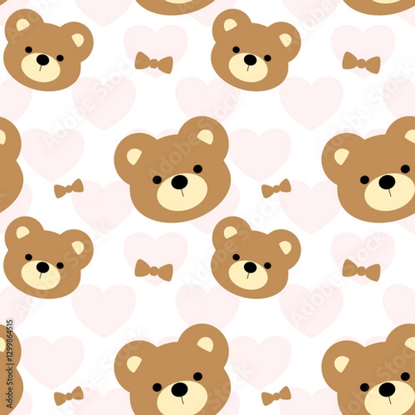 Fototapeta seamless pattern with teddy bear