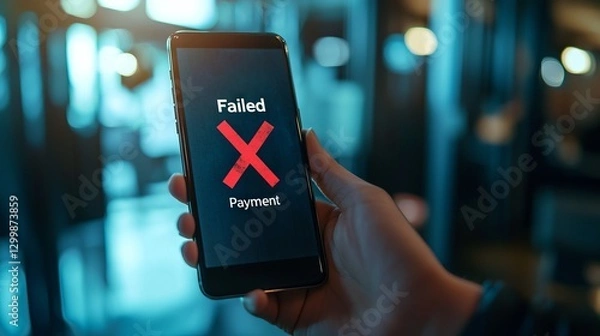 Obraz Payment Failure Notification on Mobile Device