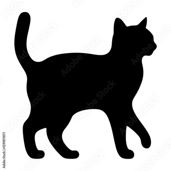 Obraz black cat icon isolated PNG transparent