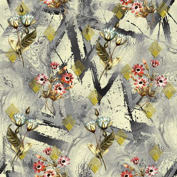 Obraz grunge background with flowers