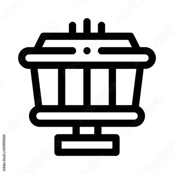 Fototapeta Control tower line icon