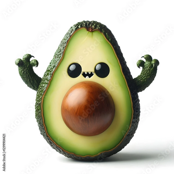 Obraz Avocado monster in white background