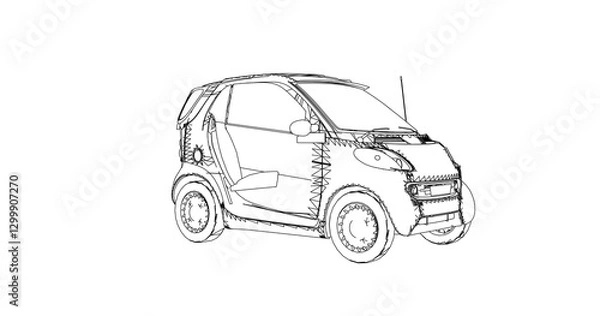 Fototapeta car hand drawing and sketch black and white.