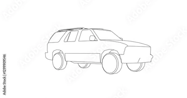 Fototapeta car hand drawing and sketch black and white.	