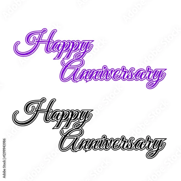 Fototapeta Happy anniversary post vector elements