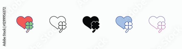 Fototapeta Heart  icons set in different style vector stock 