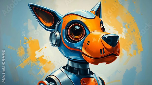 Fototapeta retro robot vector illustration