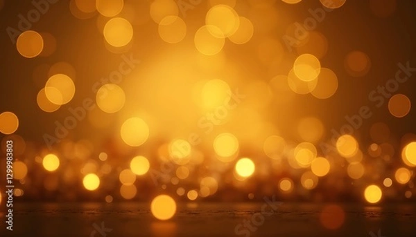 Obraz Abstract golden bokeh lights creating a warm atmosphere.