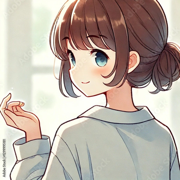 Obraz 振り向いた女性