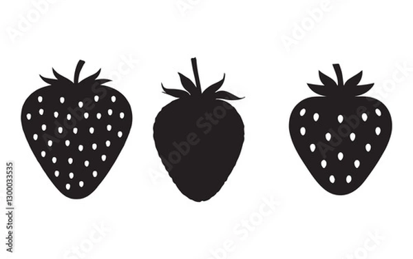 Fototapeta strawberry silhouette vector