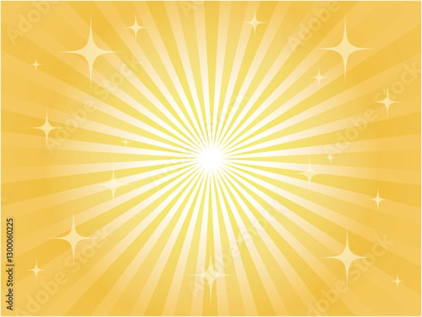 Fototapeta キラキラ輝くポップな集中線背景素材_金色