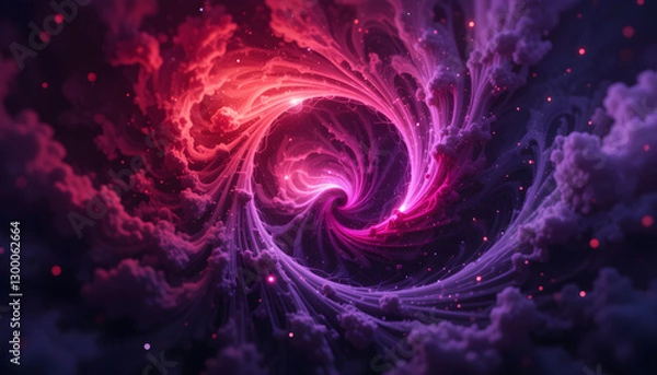 Fototapeta Cosmic Fractal Art Nebula with Smooth Gradients and Dynamic Lighting