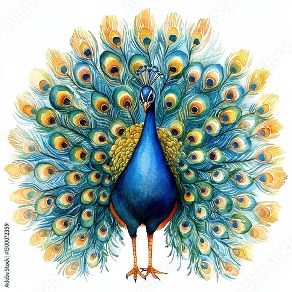 Obraz Peacock Display Of Vibrant Feathers