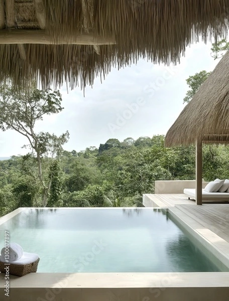 Fototapeta Jungle Infinity Pool Villa