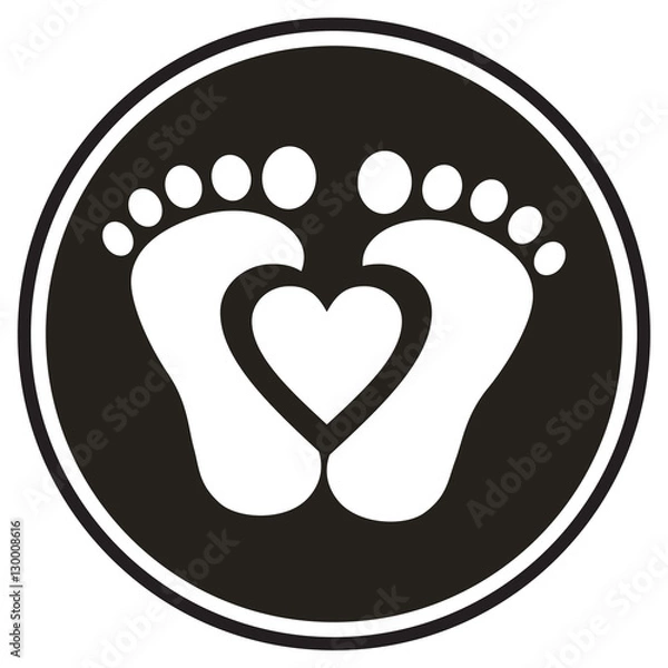 Obraz Baby feet black background