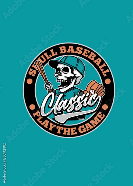 Obraz SKULL CLASSIC BASEBALL PLAY GAME