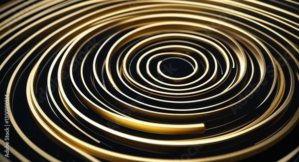 Fototapeta Golden concentric circles creating a stunning visual effect.