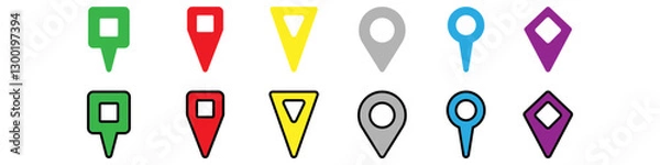 Fototapeta Location vector icon set. Pin icon. Map pin illustration sign collection. point symbol. Position log