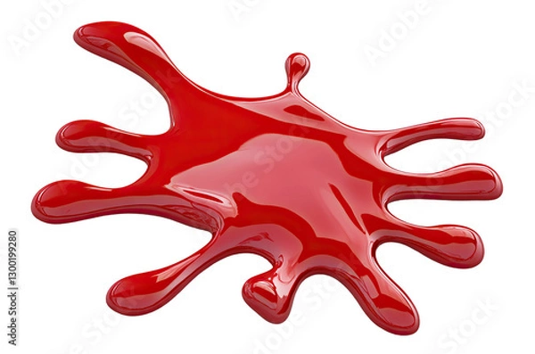 Fototapeta Blood splatter with dynamic motion, isolated on transparent cutout background