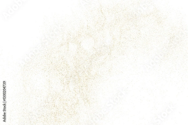 Fototapeta Gold texture pattern on transparent background. Old paper surface. Light golden confetti. Yellow Illustration backdrop. PNG design element.