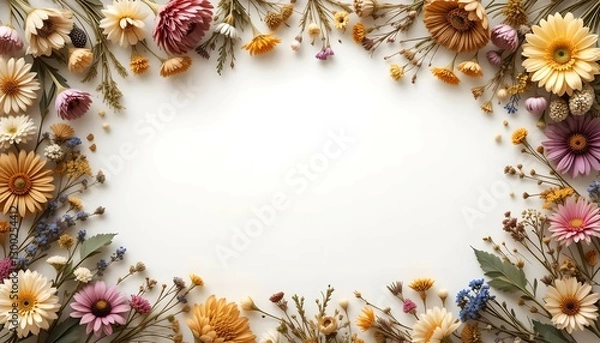 Obraz Botanical Frame of Dried Flowers