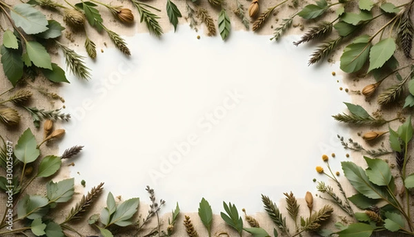 Obraz Botanical Frame of Dried Flowers