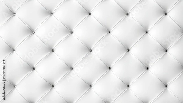 Fototapeta White tufted upholstery texture background, diamond pattern, interior design