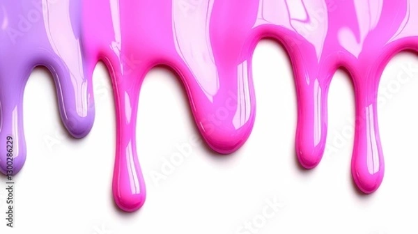 Fototapeta Colorful Paint Drips on a Blank Canvas Create an Abstract and Sweet Graphic Resource Design