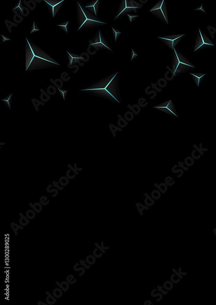Obraz Onyx Crystal Background Black Vector. Jet Black Polygon Future. Triangular Royal Template. Obsidian Digital Card.