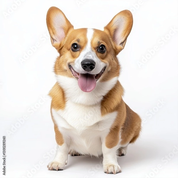 Obraz Happy dog with its tongue out, capturing the spirit of joyfulness and playfulness in a bright outdoor environment