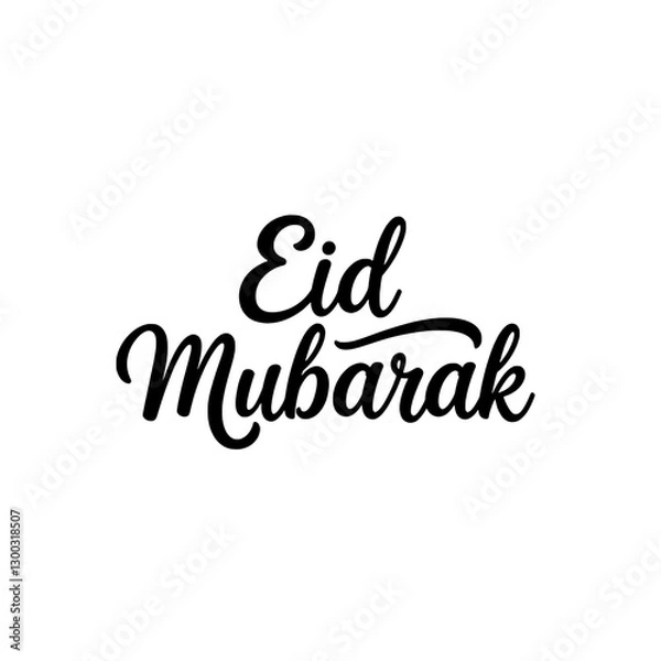 Fototapeta Eid Mubarak Calligraphy: A gracefully penned "Eid Mubarak" greeting, perfect for festive announcements, cards, and social media posts, evoking the spirit of celebration and togetherness.
