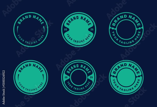 Fototapeta logo badge design template with the text editable for clothing, sport and apparel