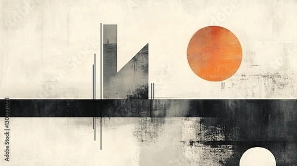 Obraz Abstract cityscape sunrise landscape