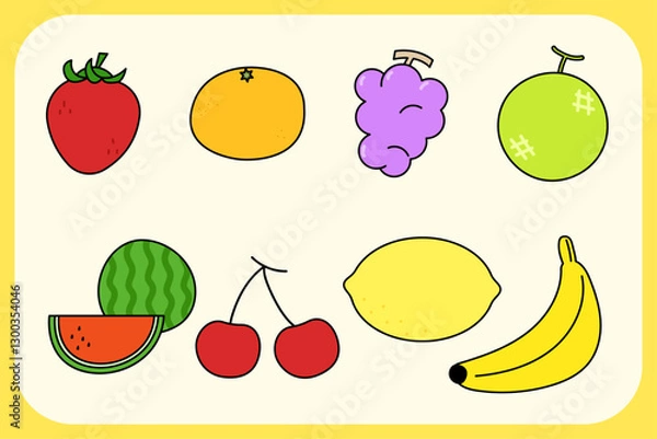 Obraz 다양한 과일 모음_라인버전