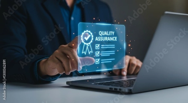 Fototapeta Innovative quality assurance interface controlling with advanced technology