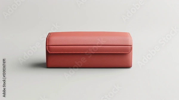 Obraz red leather box isolated on solid background