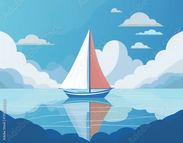 Fototapeta 海に浮かんでいるヨット