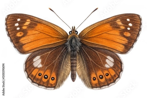 Fototapeta mountain ringlet butterfly isolated on white background