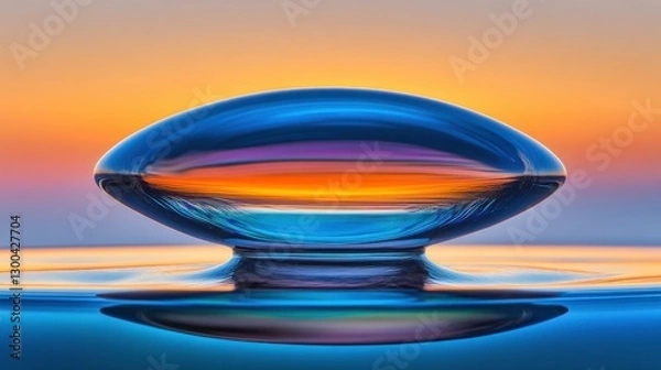Fototapeta Droplets on Smooth Surface with Diffused Light