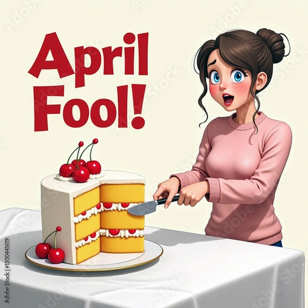Fototapeta April fools day. April 1st. Fools. Mask of laughter and smiles. Joy and jokes