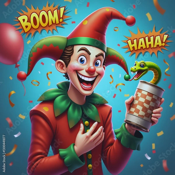 Fototapeta April fools day. April 1st. Fools. Mask of laughter and smiles. Joy and jokes