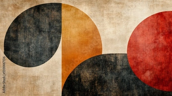 Fototapeta Abstract Circles on Aged Paper