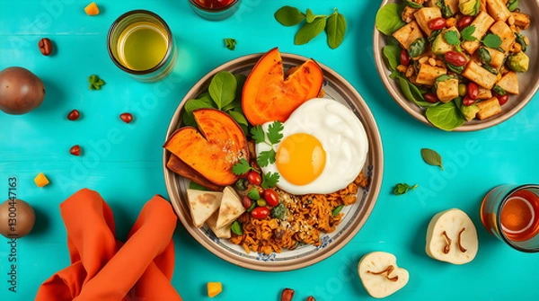 Fototapeta rice with vegetables