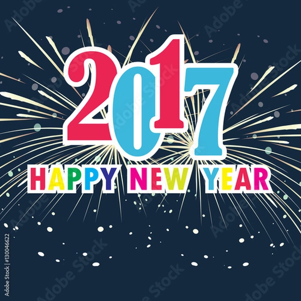 Obraz 2017 calendar grid, vector template with geometric background