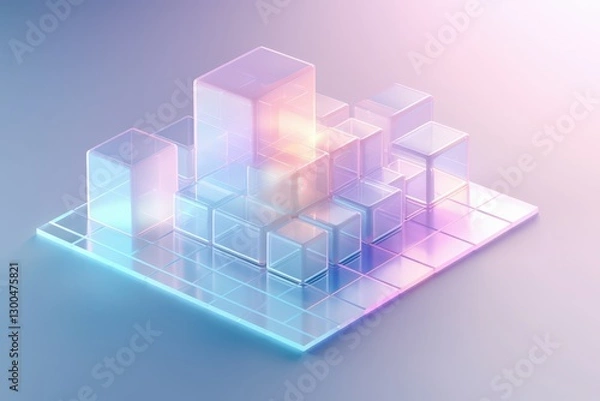 Obraz 3D isometric blocks for data display and visualization